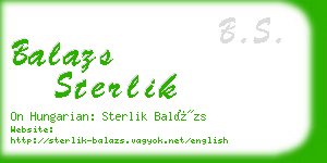 balazs sterlik business card